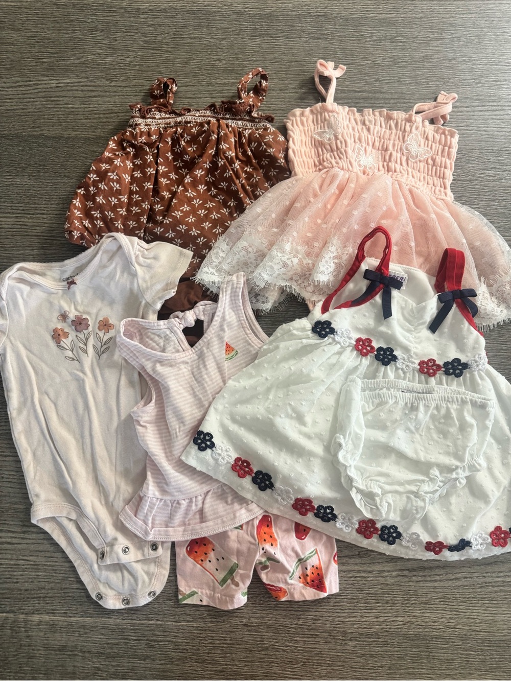 Baby Girl 6-9 Months Clothing Lot 7 Pcs Brands List In The Description